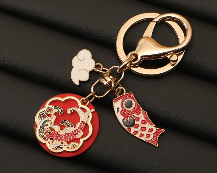 吉祥鸿运锦鲤金属钥匙扣定制